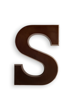 Chocoladeletter van pure chocolade
