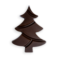 Kersttablet in kerstboomvorm van pure chocolade