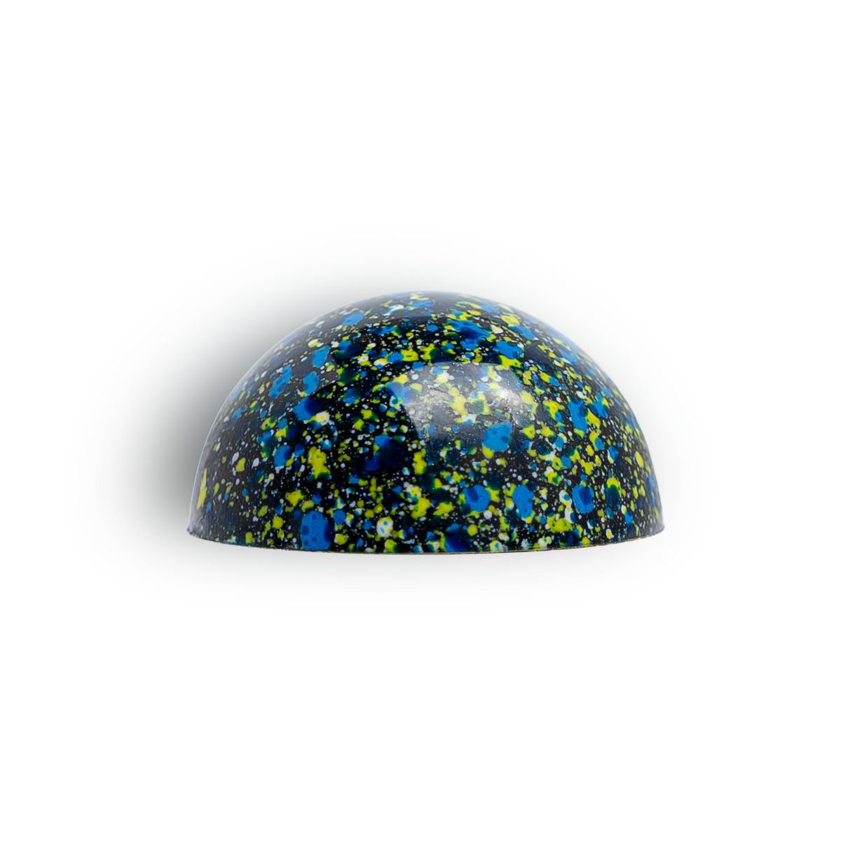 Anijs venkel bonbon met blauwe, gele en witte spikkels