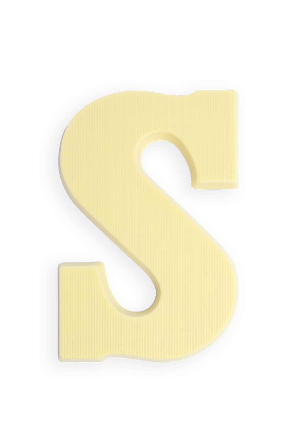 Chocoladeletter van witte chocolade
